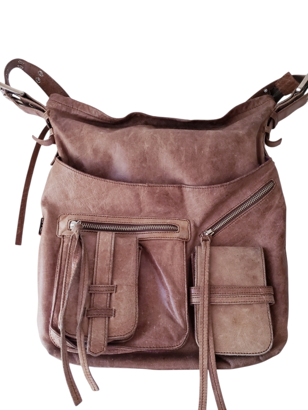 Vintage Tano Rustic Tan Leather Shoulder Bag